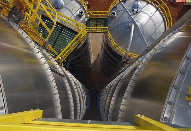 Safety Railings and Platforms on Top of Multiple Tanks